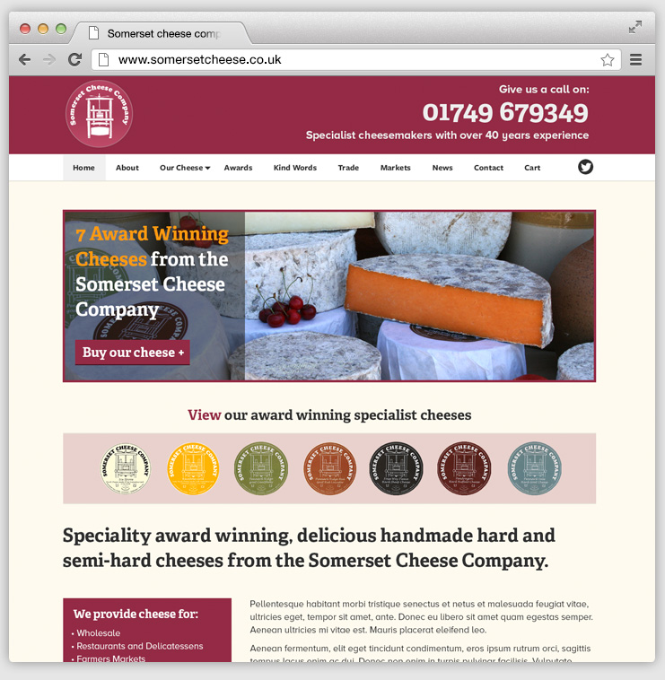 Initial homepage design