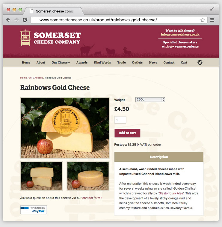 New single product page design