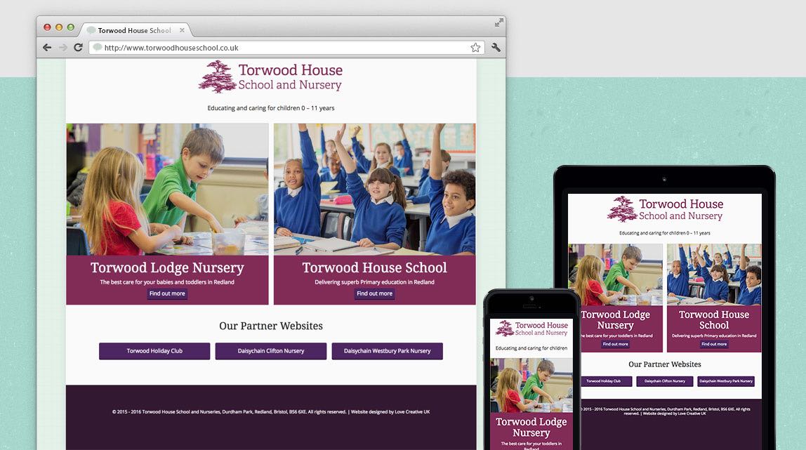 WordPress Website design for Bristol School, Torwood House
